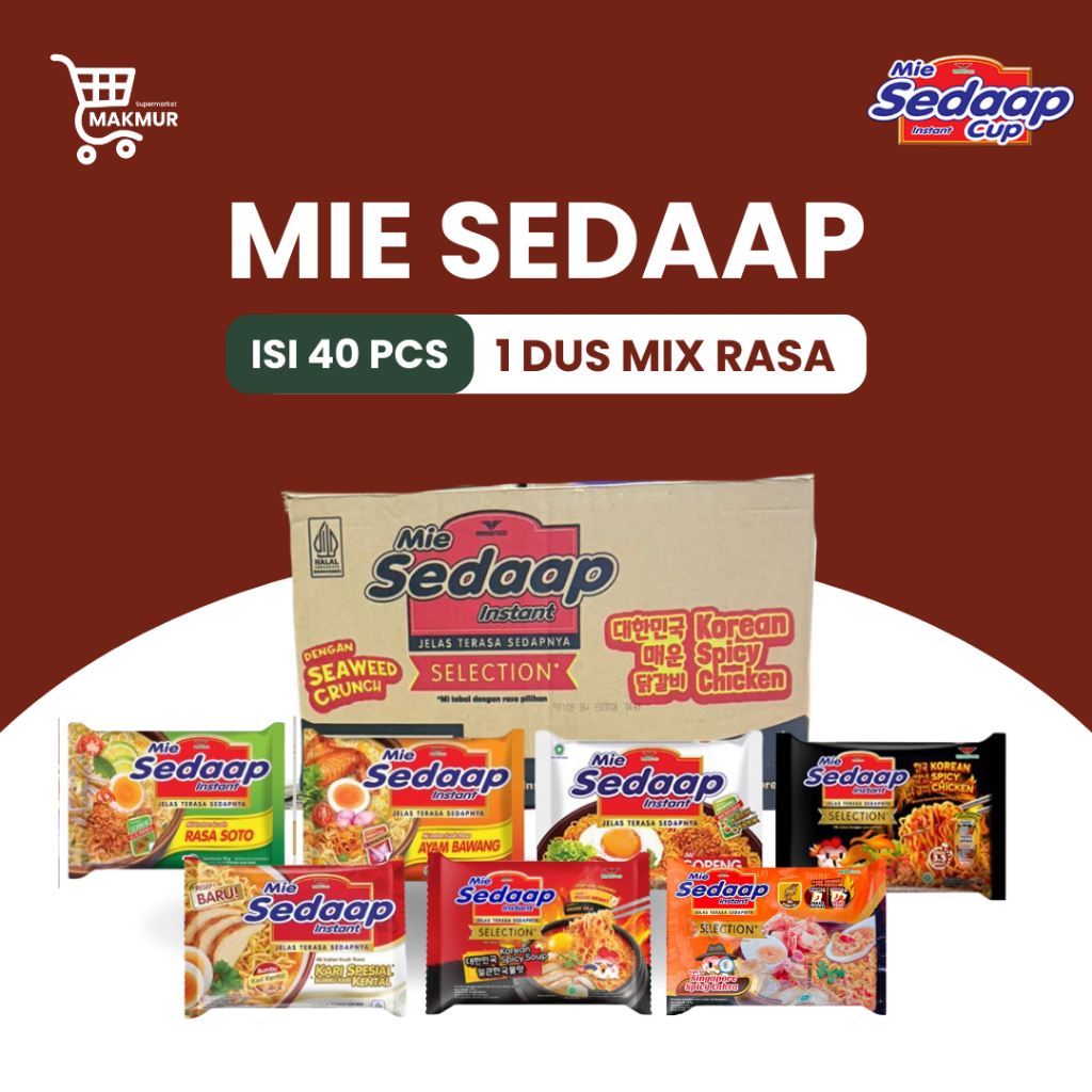 Jual Mie Sedaap Instant Bisa Mix Rasa 1 Karton isi 40 Pcs - Mie 