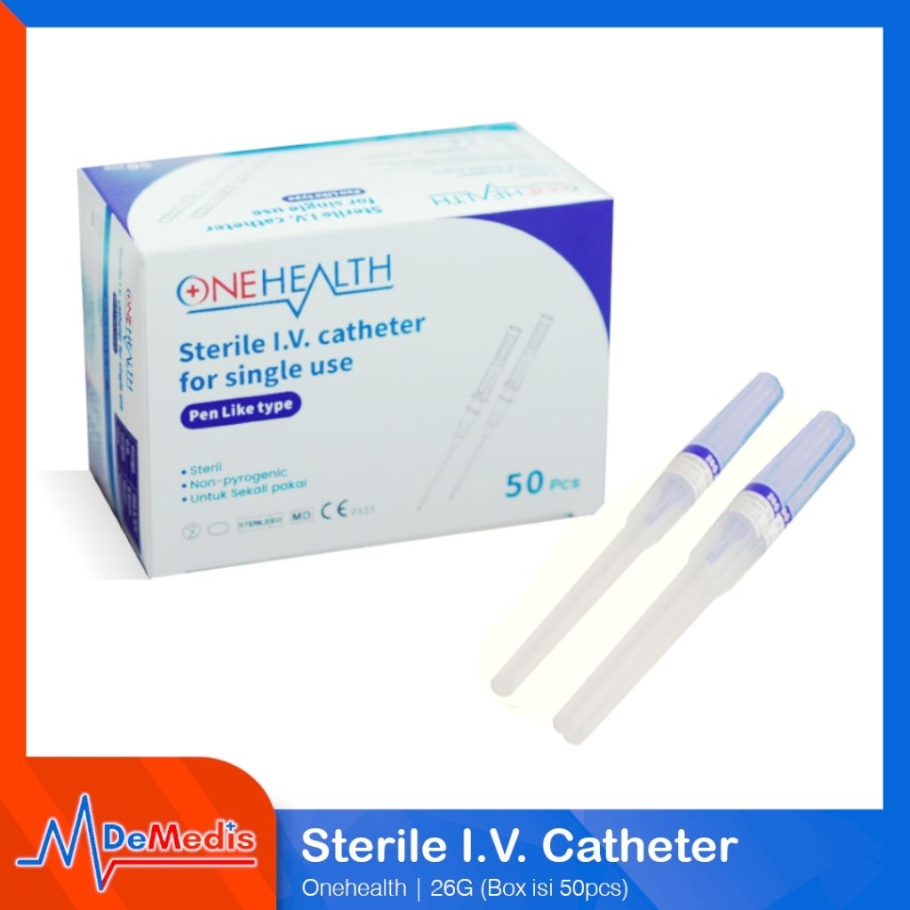 Jual IV Catheter ONEHEALTH 20G 26G Abbocath Cannula Box isi 50 Pcs ...
