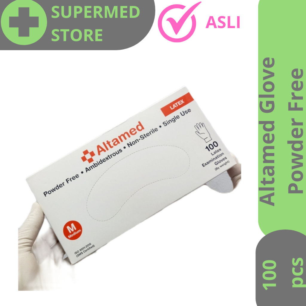 Jual Altamed Glove Powder Free Box isi 100 pcs / Sarung Tangan Latex ...