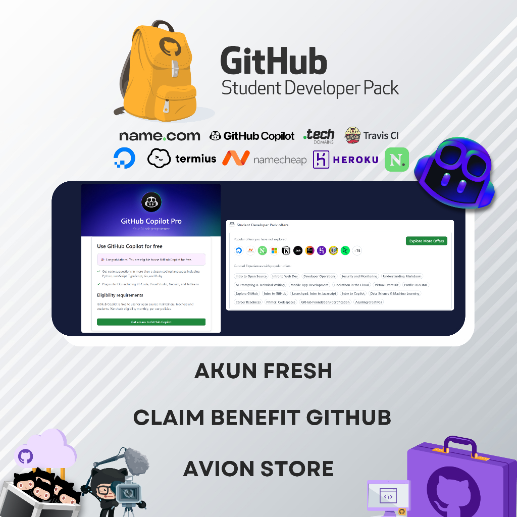 Jual GitHub Student Developer Pack (Student Verified) - Claim Benefit ...