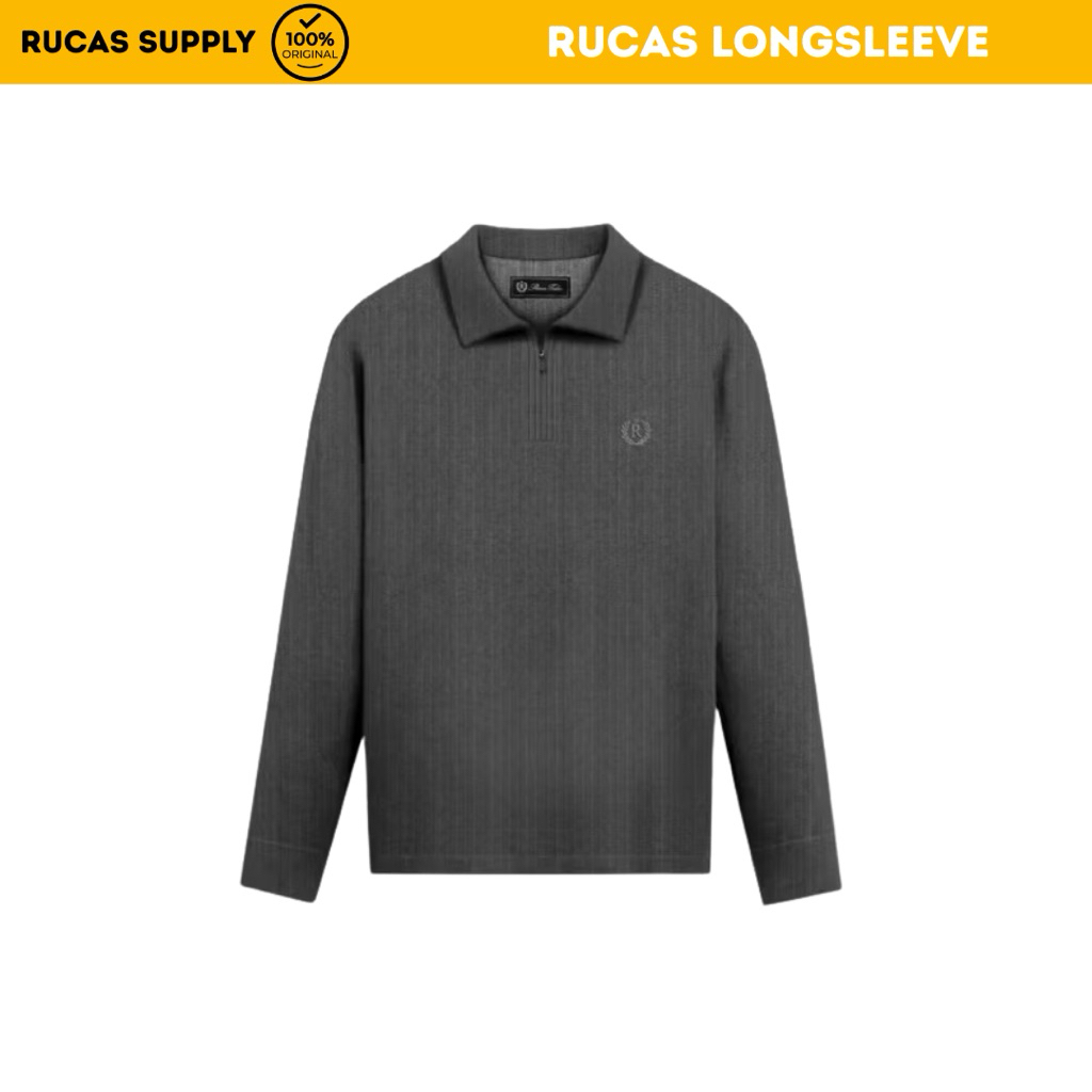 Jual [ORIGINAL 100%] RUCAS TAILOR TEXTURED LONG SLEEVE POLO SHIRT DARK ...