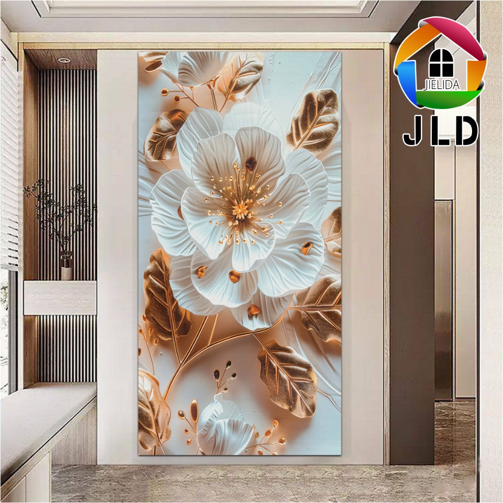 JieLiDa wallpaper kamar stiker dinding 3d bunga Uk 120x300cm PREMIUM stiker vinyl dekorasi kekinian hiasan dekorasi sudah ada perekatnya Tebal 2MM Stiker dinding Roll ruang tamu pajangan rumah aesthetic