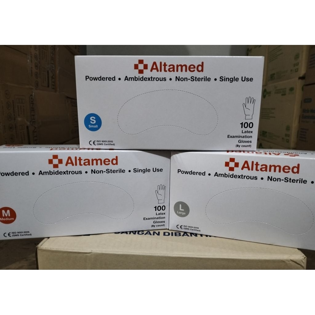 Jual Handscoon Non Steril Latex Powder Altamed ( 1Box Isi 100 pcs ...