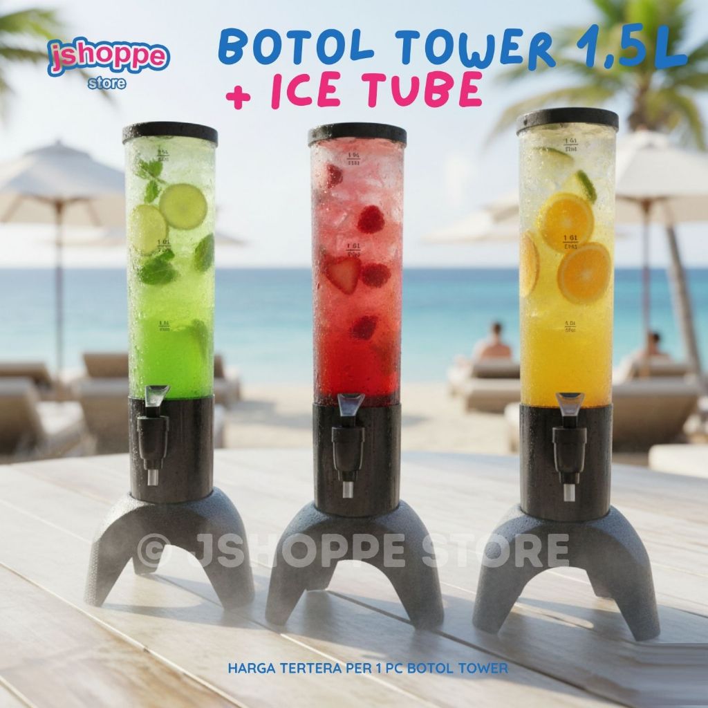 Jual BERGARANSI Botol Tower 1,5 Liter Ice Cube Premium Garansi 1 Bulan ...