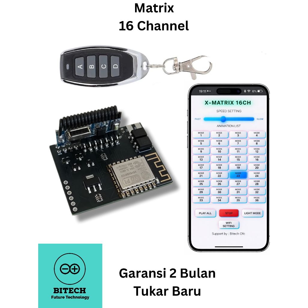 Jual Controller LED Matrix Biled - Kontroller LED Matrix Mini Laser D2 ...