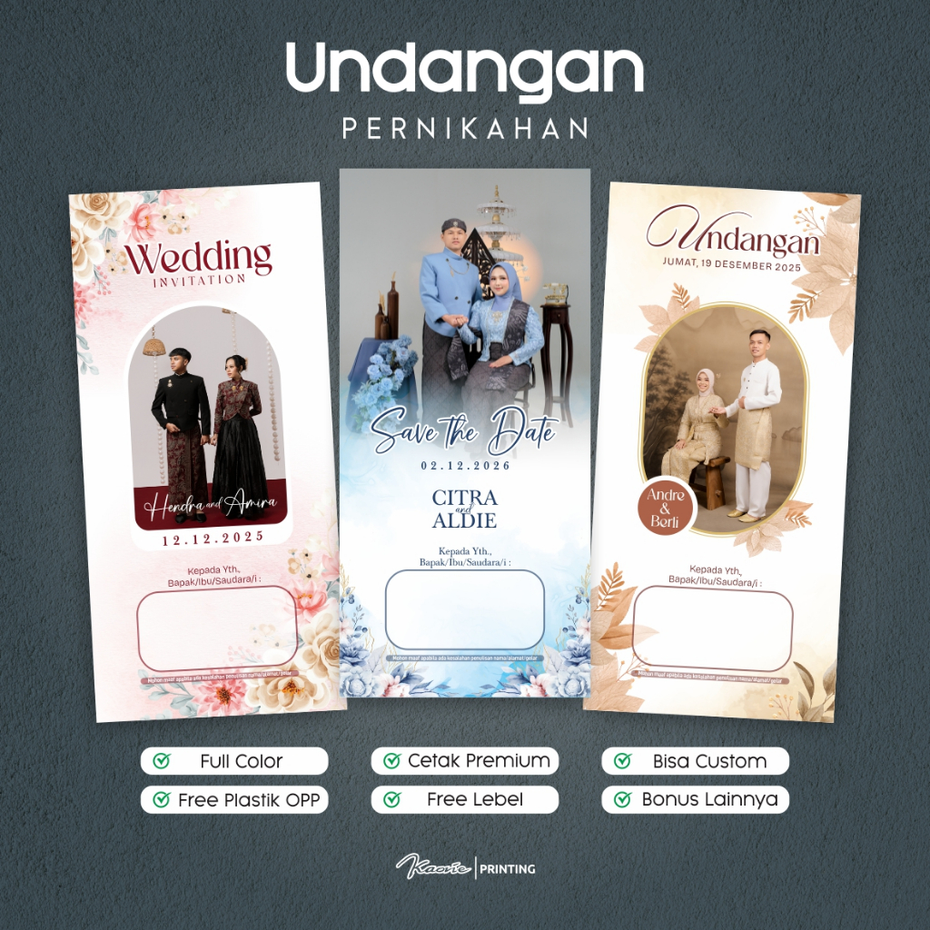 Jual Undangan Pernikahan Custom Minimalis - Desain Elegan dan Asethetic ...