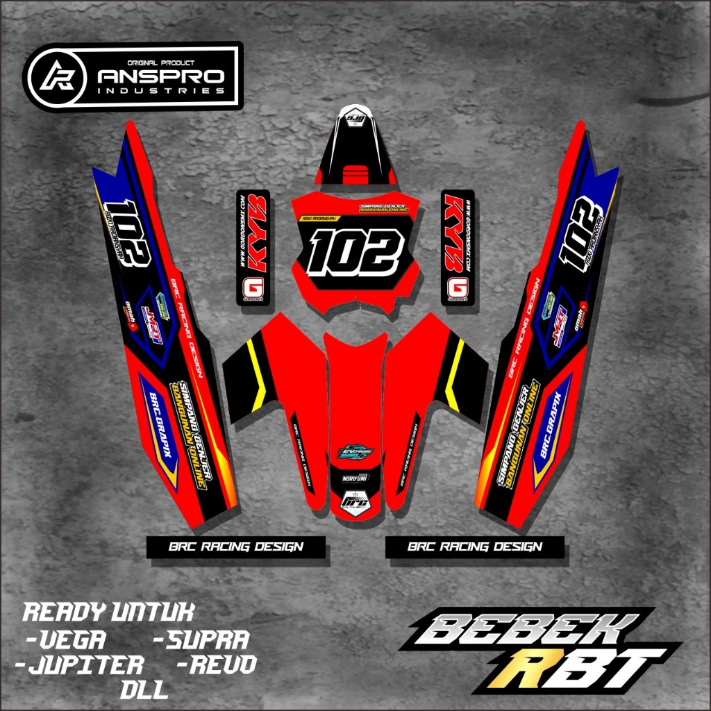 Jual DECAL RBT VEGA NEW HONDA REVO SUPRA KAP BELAKANG DEKAL STICKER ...