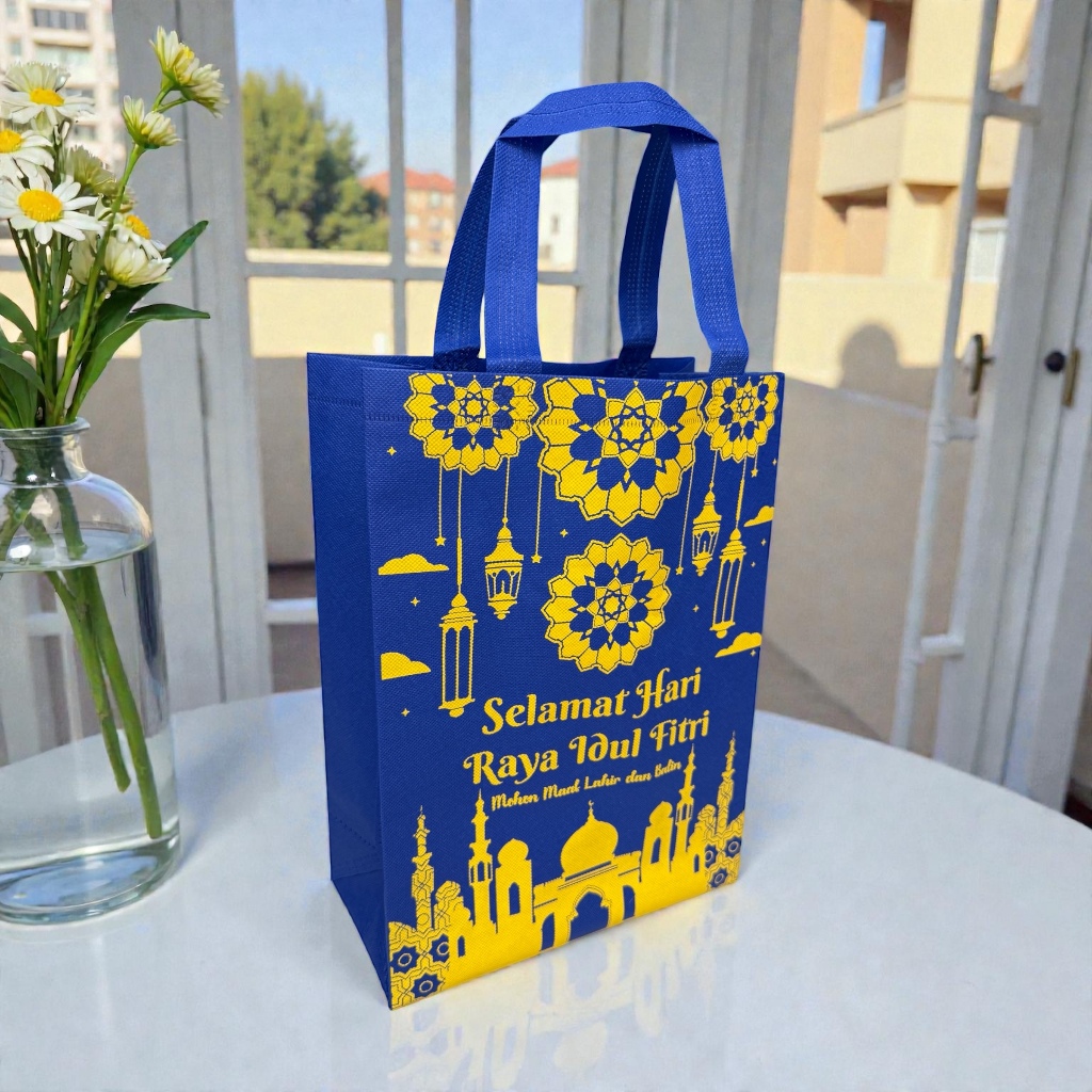 (Isi 12 Pcs) Tas Parcel Idul Fitri Ukuran 25x35x12 cm Tebal 80 Gsm