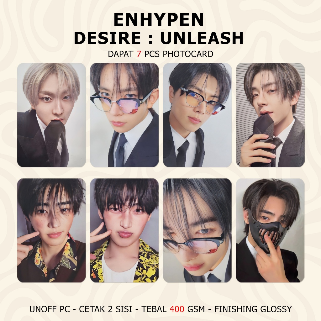 Jual (DAPAT 7 PCS) Photocard ENHYPEN DESIRE UNLEASH Unofficial PC