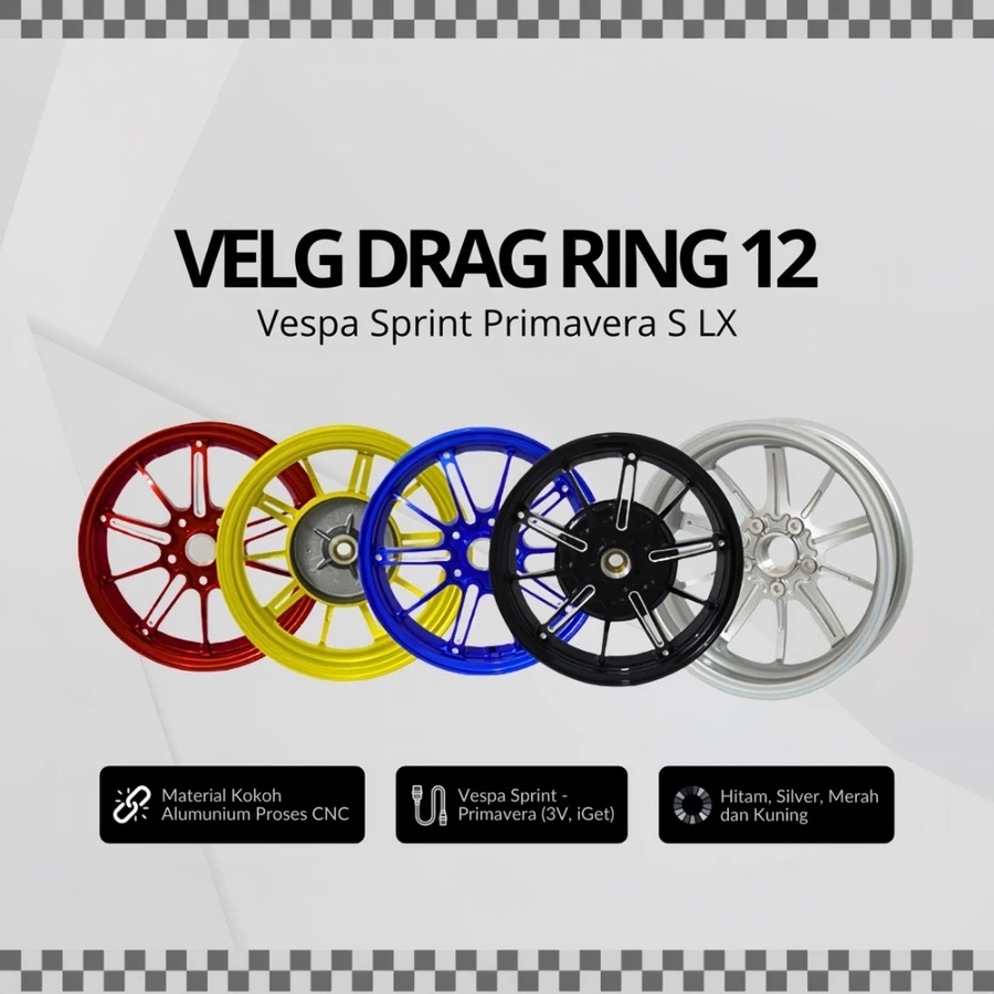 Jual Velg Drag Ring 12 Vespa Sprint Primavera LX S LXV | Shopee Indonesia