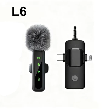 UPUPIN Microphone Nirkabel Lavalier Dual Wireless Microphone Bluetooth Portable 2 Mic Clip On