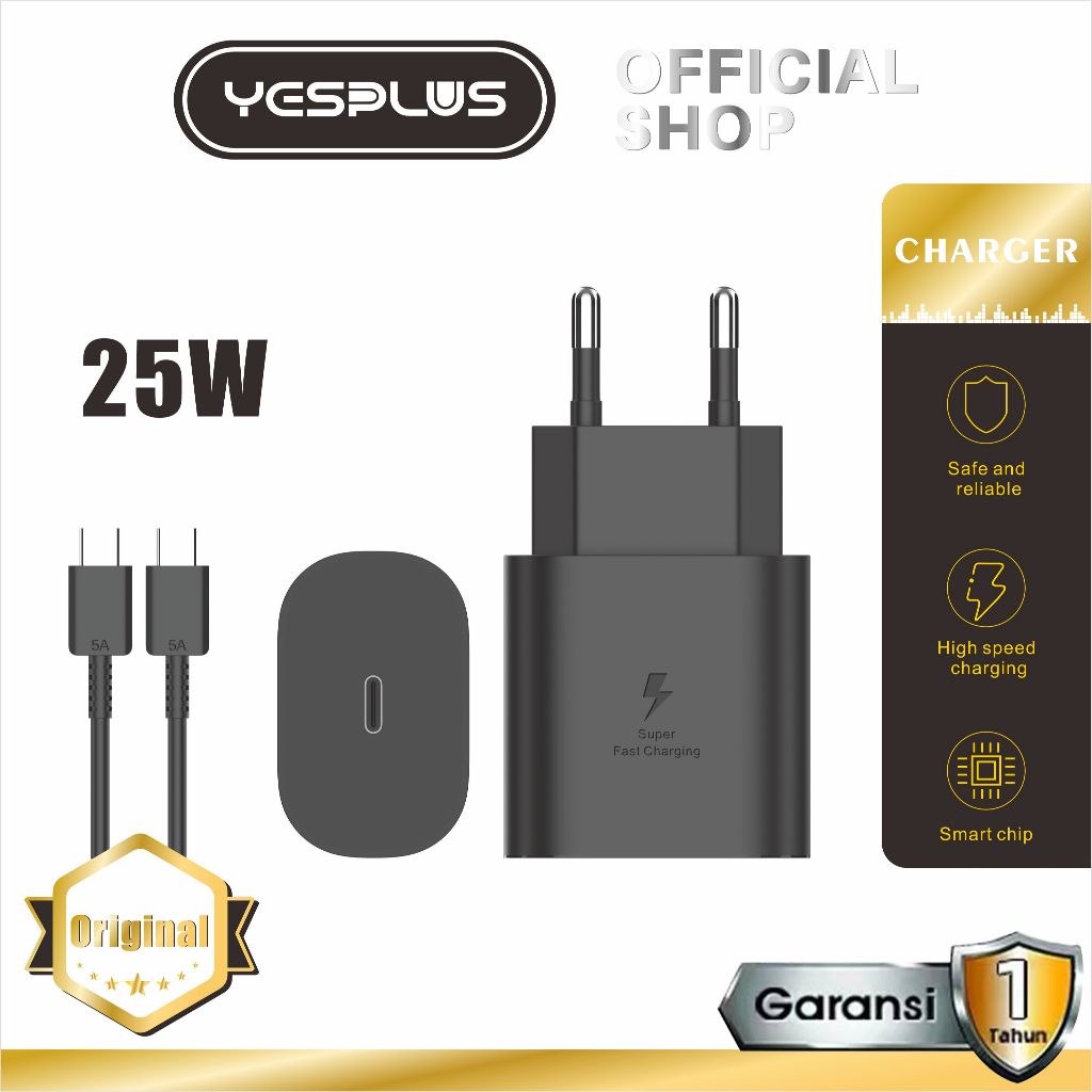 Jual Charger YESPLUS YS-1136 25w Kabel Type-C to Type-C Super Fast ...