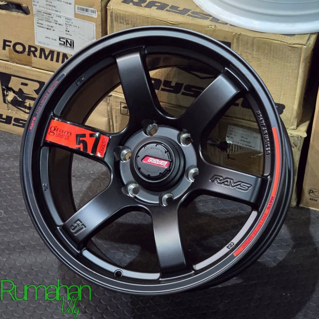 Jual velg rays 57 SATIN BLACK r18 lebar 9 velg mobil r18 pajero Hilux ...