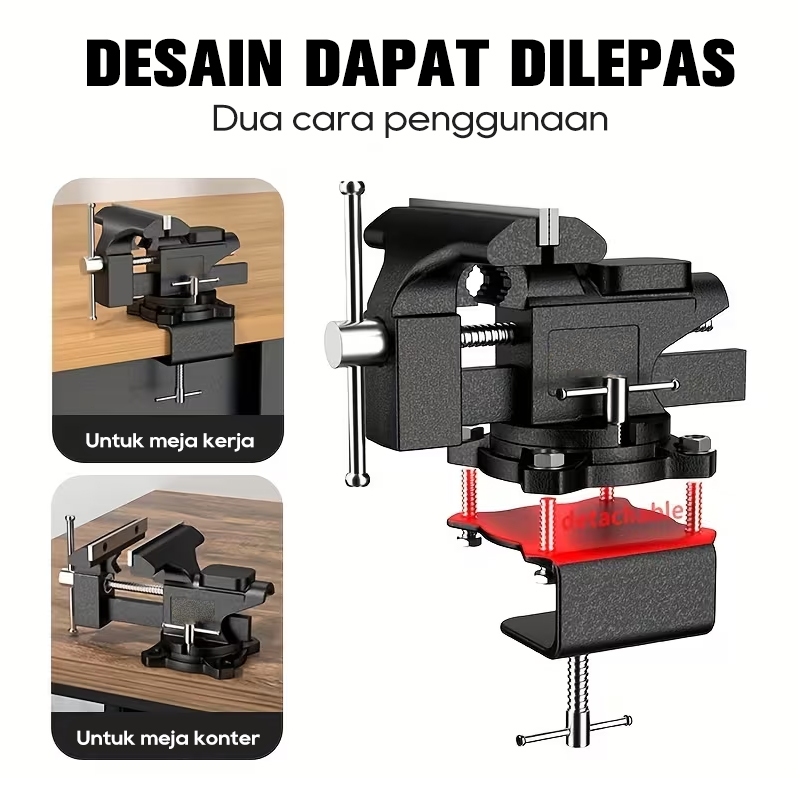 Jual Catok (Ragum) Meja Besi 84mm - Ragum Industri 360° Derajat Putar ...