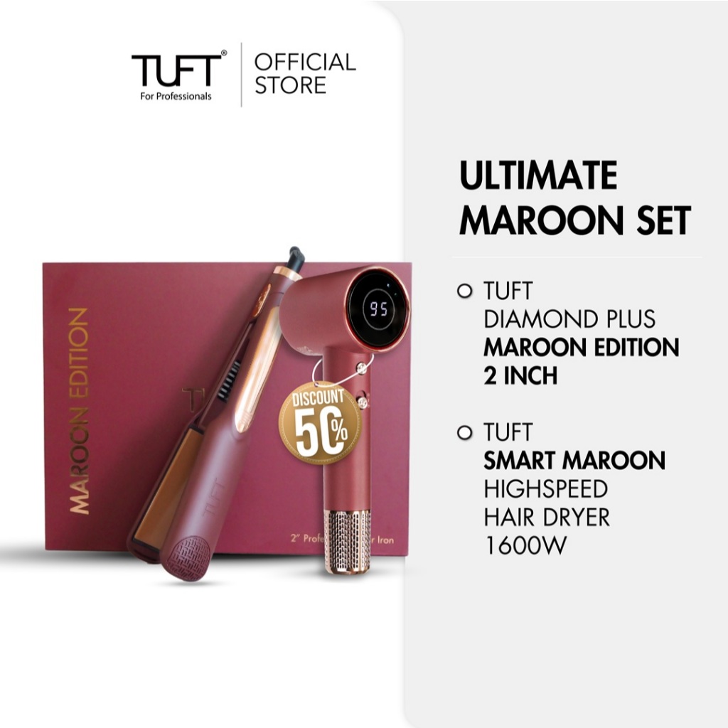 Jual [BUNDLE] TUFT Ultimate Maroon Set - Hair Straightener & Hair Dryer ...