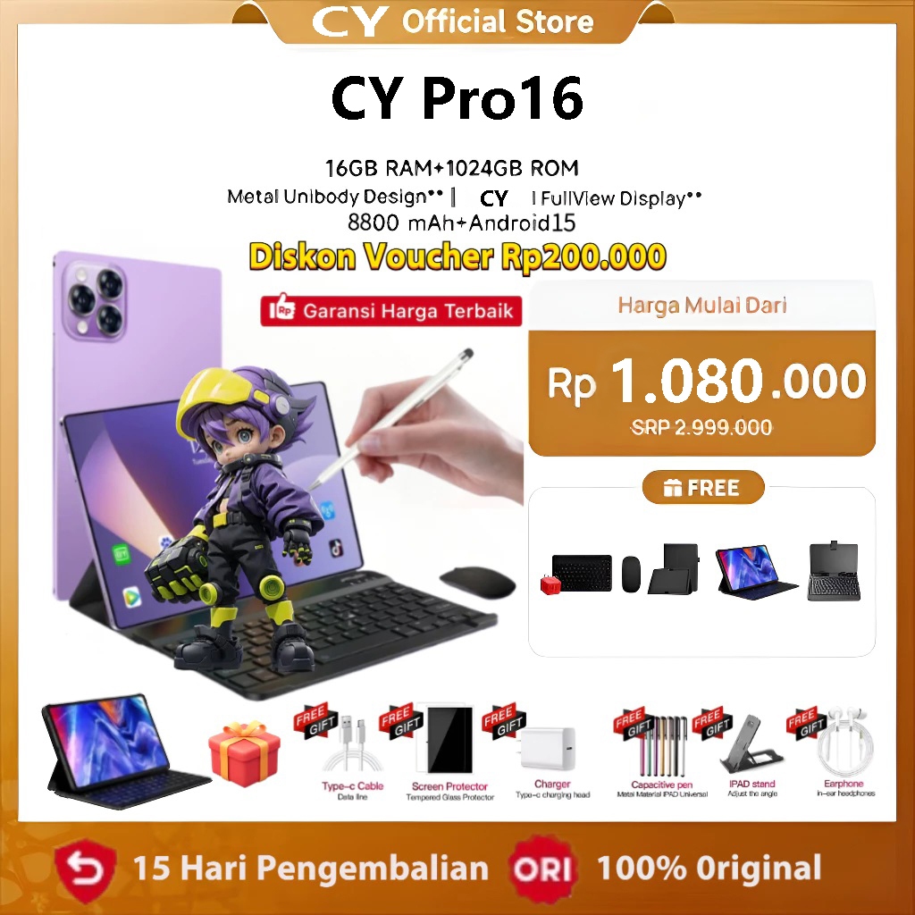 Jual CY Eletronik Tablet Pro16 (16GB+1024GB)11.6inch