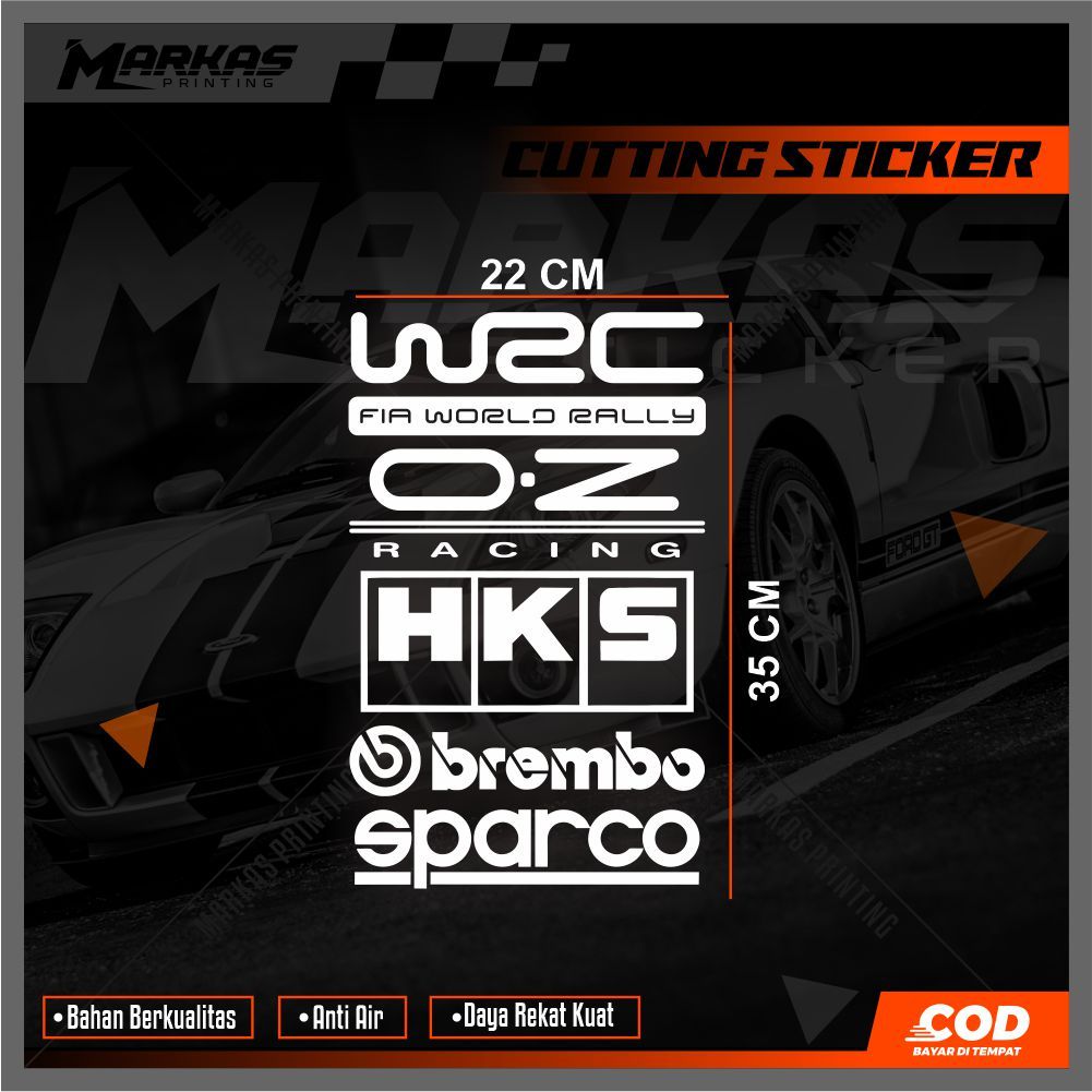 Jual STICKER SPONSOR MOBIL RACING sticker WRC,HKS BREMBOO SPARCO ...