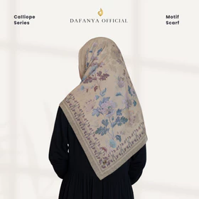 DAFANYA Syari 130x130 Calliope Series Jilbab Motif Floral Kerudung Segi Empat Hijab Scarf Bahan