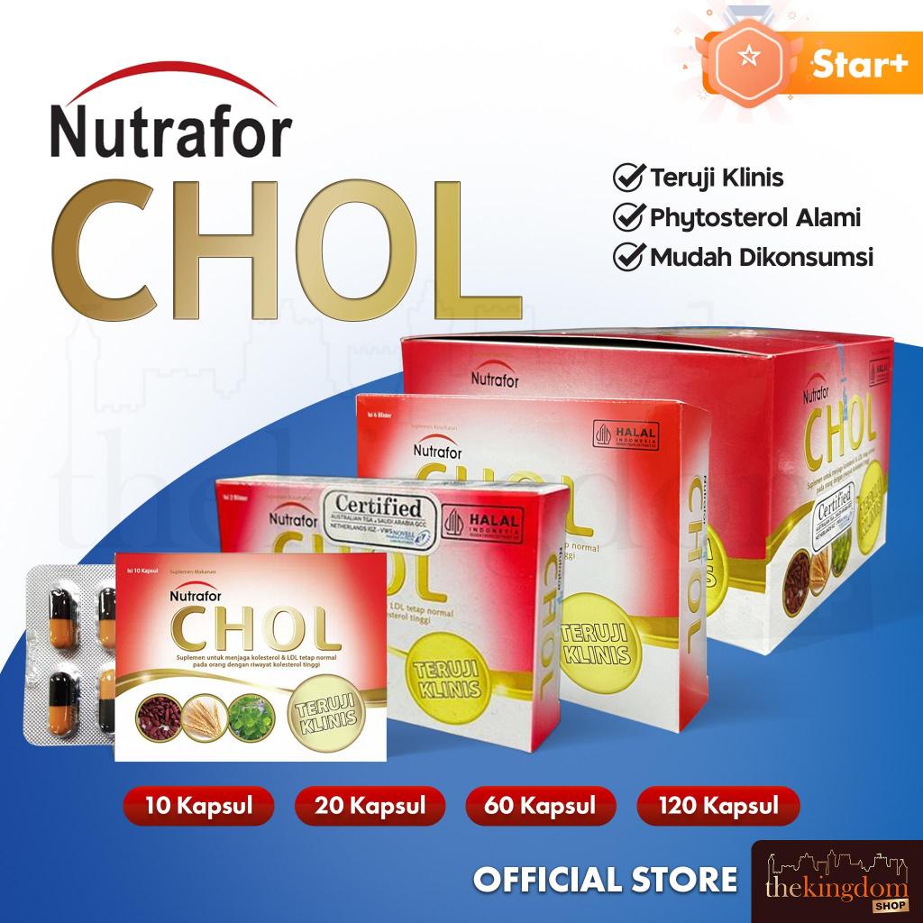 Nutrafor Chol 60 120 20 Kapsul Cholesterol Suplemen Penurun Kolesterol Menurunkan Kolestrol Lemak Supplement Lower Cholesterol LDL TG Triglyceride Trigliserida Herbal Kaplet Strip