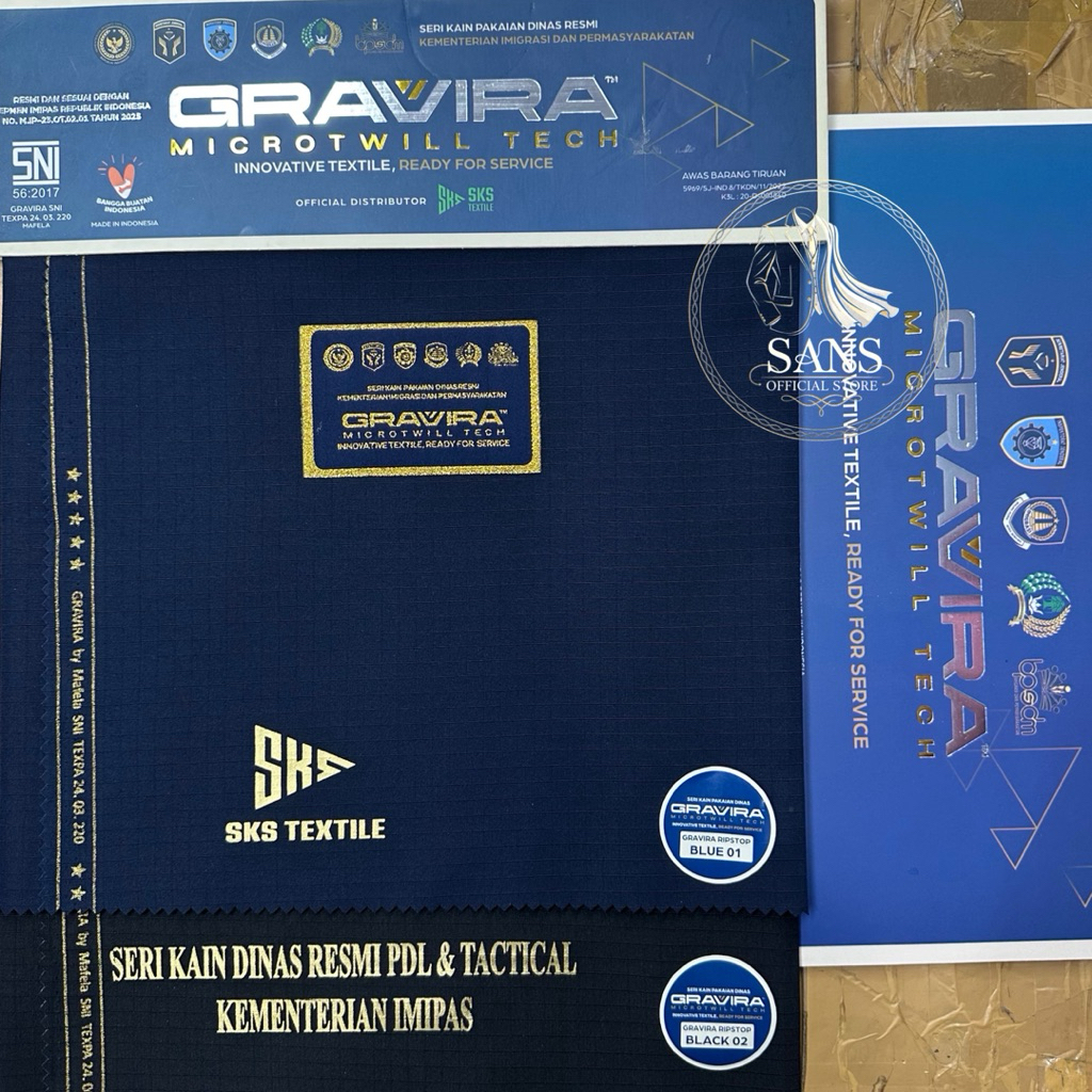 Jual KAIN BAHAN GRAVIRA RIPSTOP KEMENTRIAN IMIGRASI MOTIF KOTAK PDL PDH ...