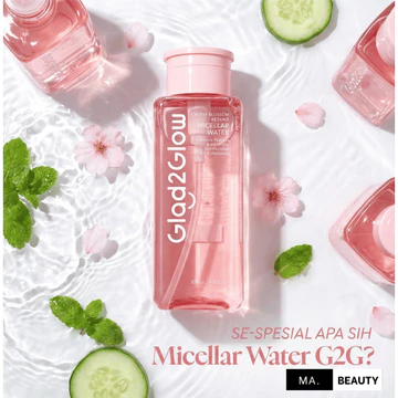 Glad2Glow Cherry Blossom Betaine Micellar Water 300ml Micellar Water Pembersih Wajah 300ml