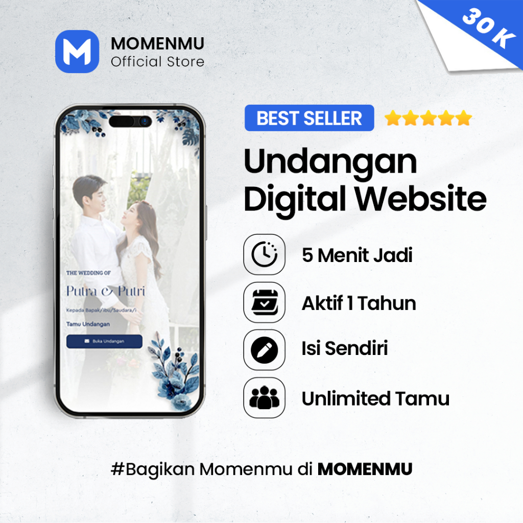 Undangan Digital Website Pernikahan Premium | Tema Foto & Tanpa Foto | Undangan Online Digital Web