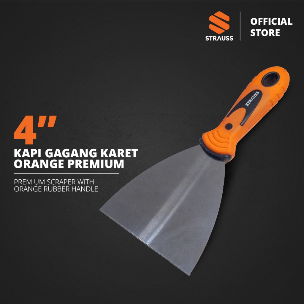 Jual STRAUSS Kapi Gagang ORANGE Rubber Anti Slip / Scraper Plamir ...