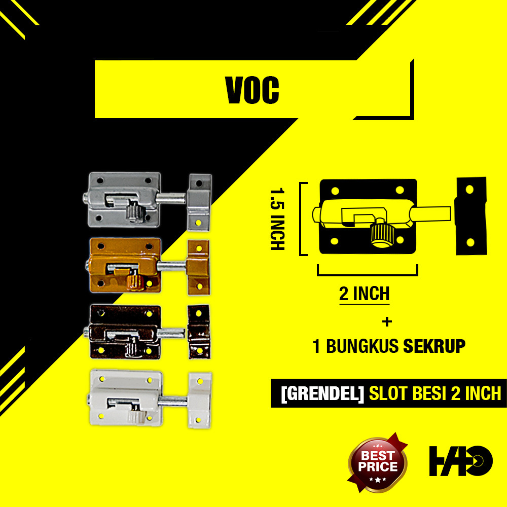 Jual VOC Grendel Overval Slot Pintu Jendela Uk. 2 inch | Robust ...