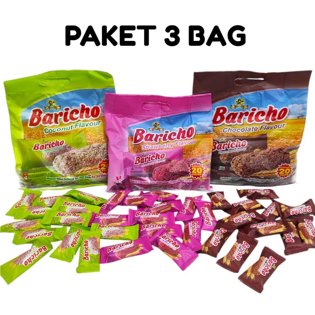 Jual BARICHO PAKET 3 Bag per bag isi 20 pcs snack OAT gandum vanila ...