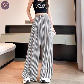 Wide Leg Pants Gaya Korea Lebar Longgar Celana Kantor Celana Kulot Wanita Formal
