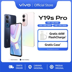 vivo Y19s Pro - 6000mAh + 44W FlashCharge, Tahan Banting Ekstrem, Tahan Hujan IP64, Dual Stereo Speaker, 50MP Kamera Utama, AI Erase 2.0