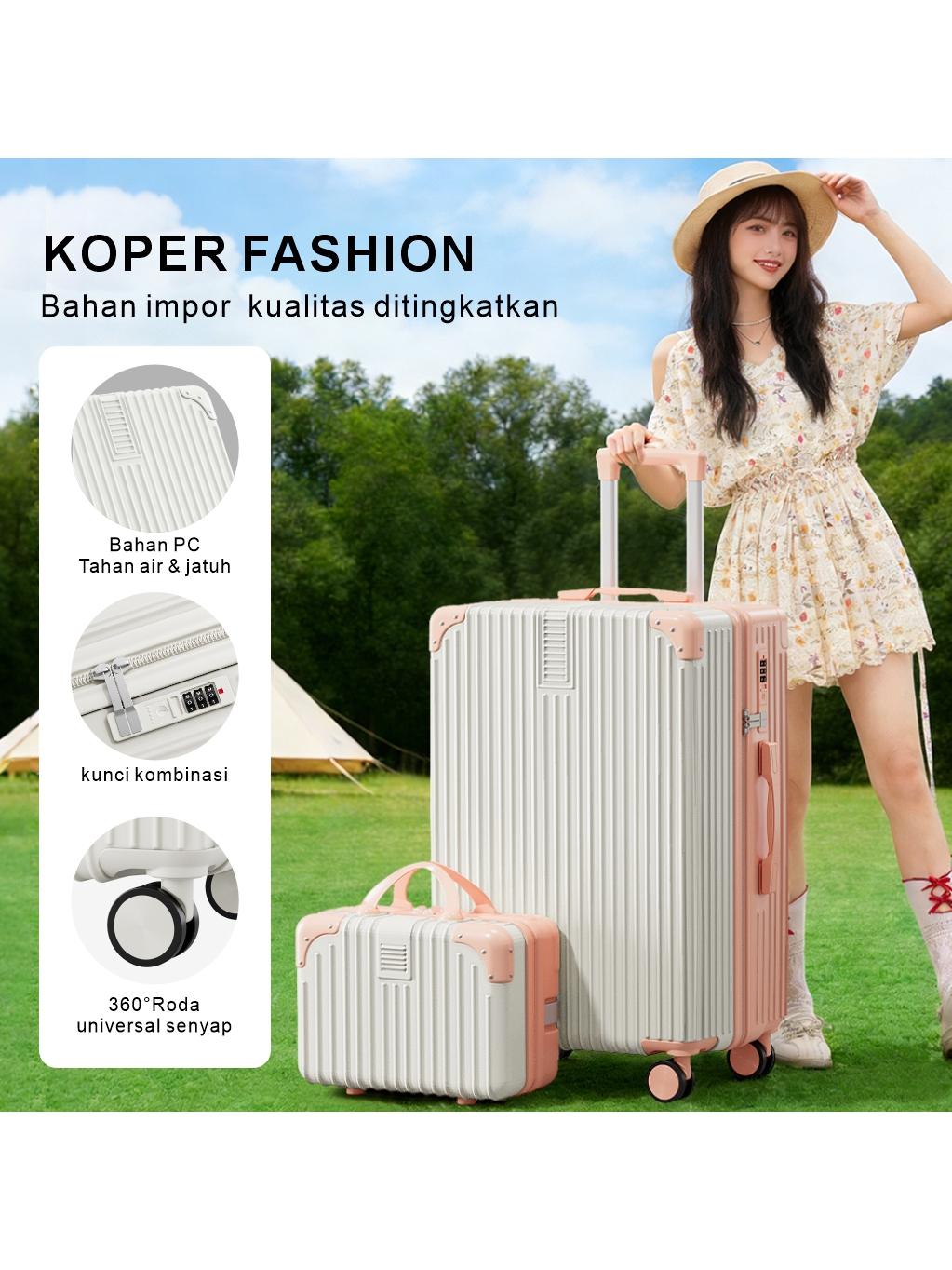 Jual KEPUL Koper 18/20/22/24 inci Bodi PC/ABS Koper Dilengkapi Dengan ...