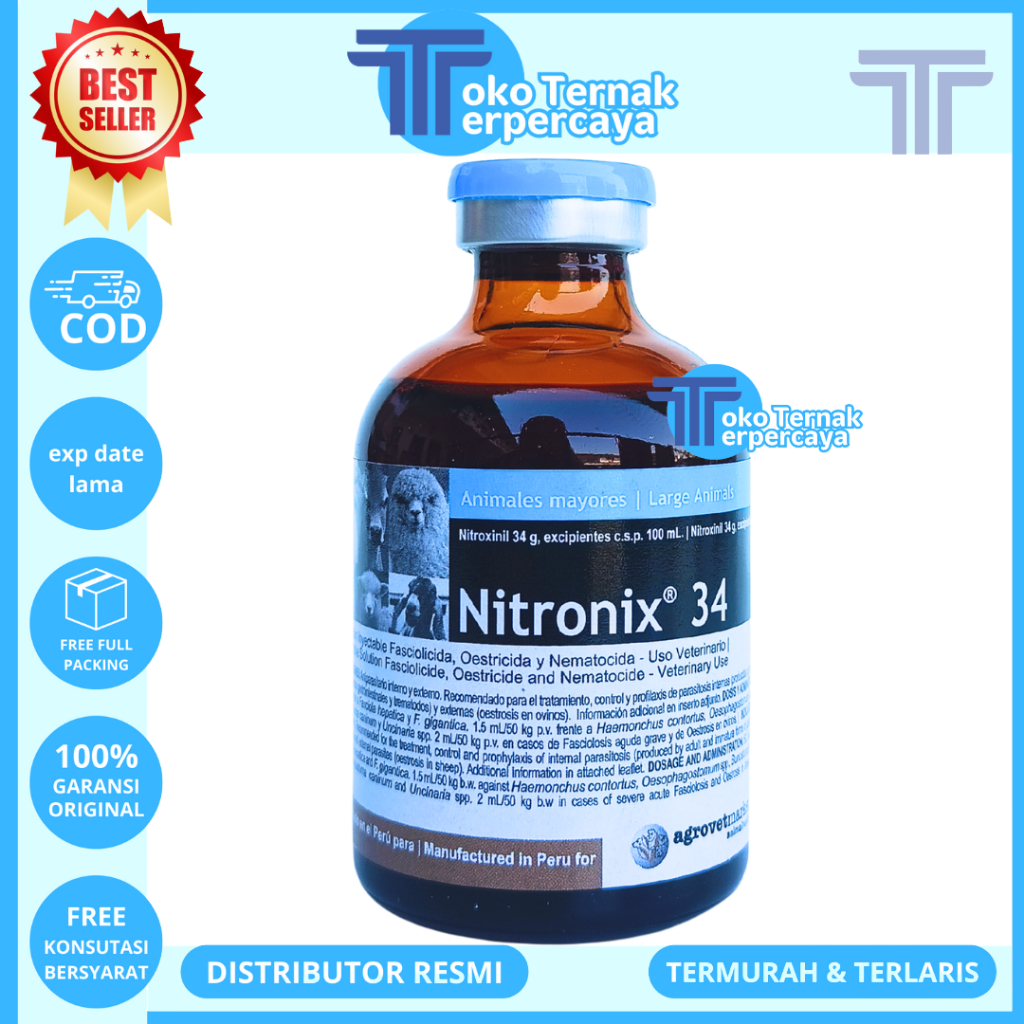 Jual NITRONIX-34 50ML AGROVET - Obat Cacing Hati Sapi Paling Ampuh ...