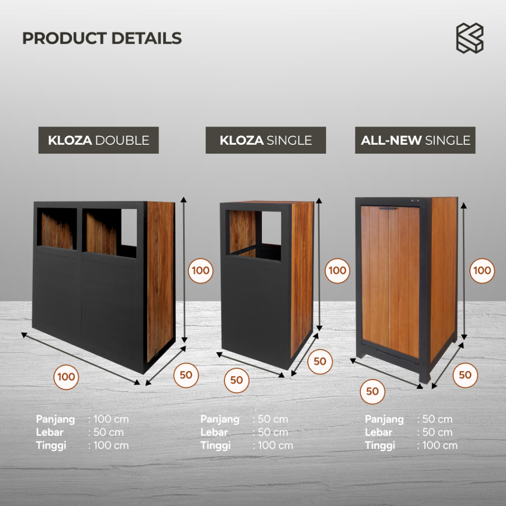 Jual KLOZA Outdoor Trash Bin - Industrial Street Furniture | Kitanata ...