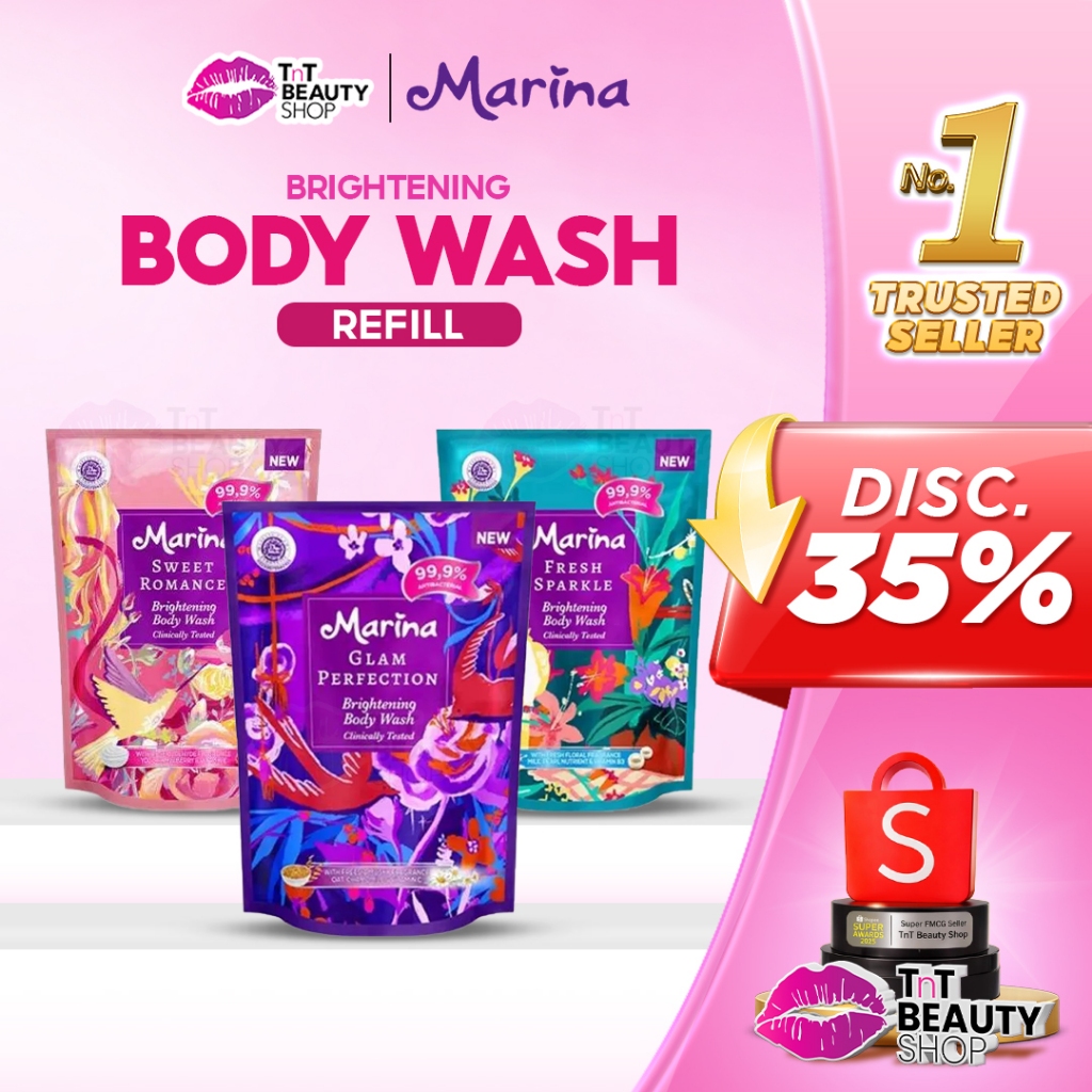 Marina Brightening Body Wash - Refill | Sabun Mandi Cair | TnT Beauty Shop