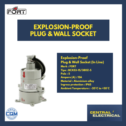 Jual FORT Explosion-Proof Plug & Wall Socket 5 Pole 15A merk FORT tipe ...