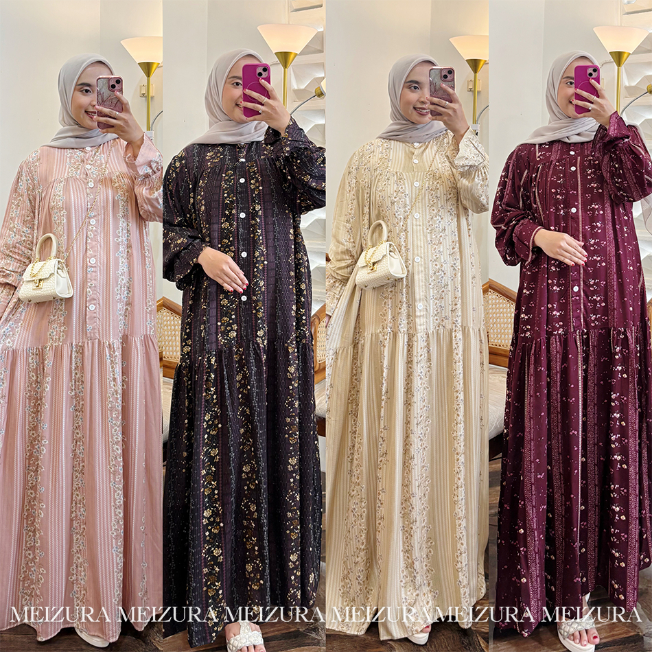 Gamis Namira Jumbo Bahan Rayon Kancing Depan Busui LD 115 & LD 130cm Series Raya Dress Rayon Terbaru Lebaran