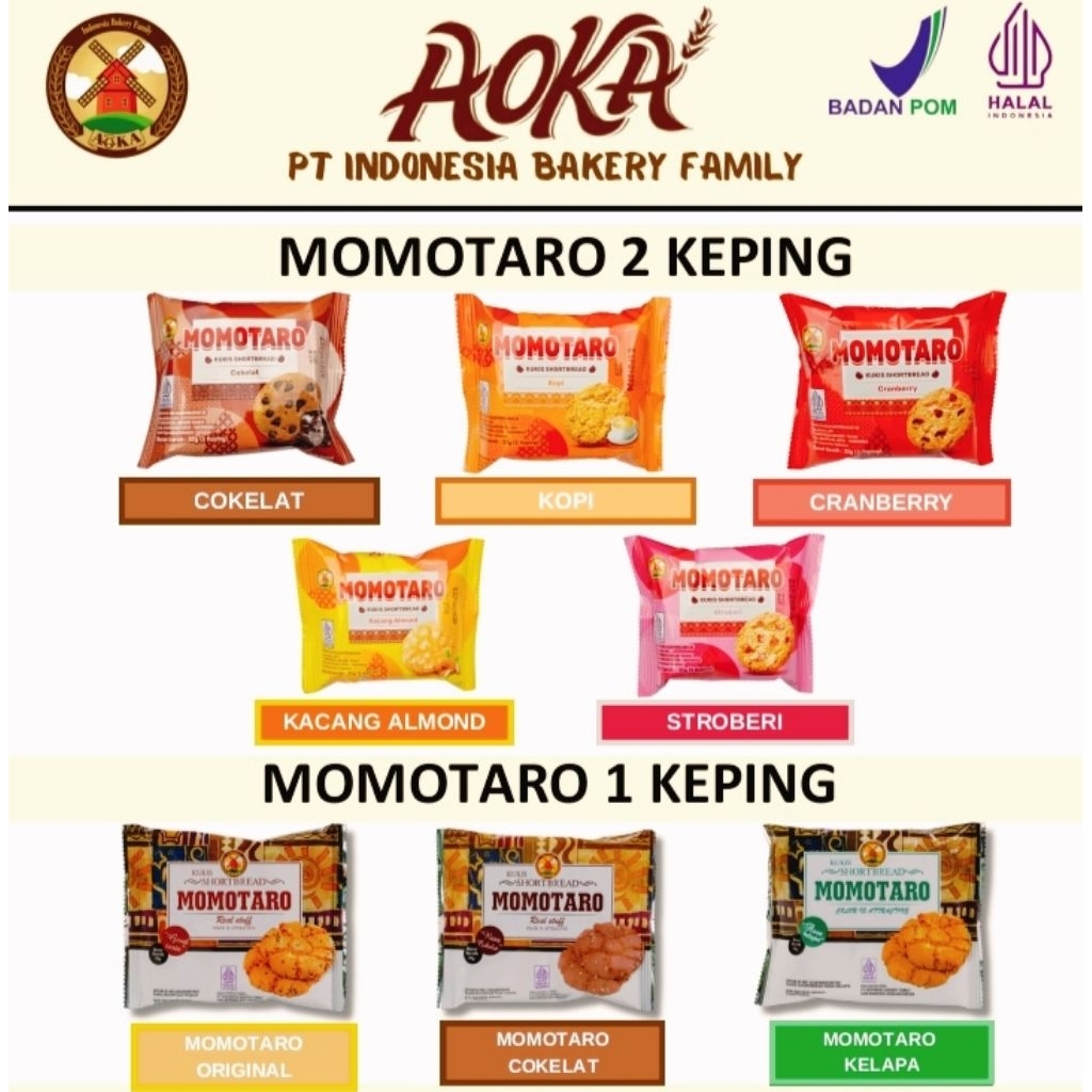Jual Roti Aoka Momotaro Shortbread Grosir termurah (Bisa mix 6 rasa ...