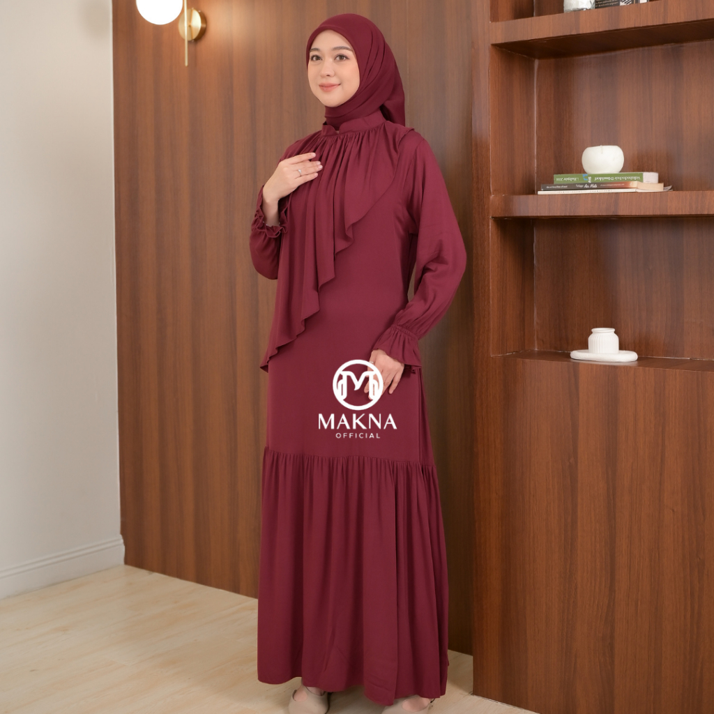 Seraya Dress Gamis Rayon Twill Premium Model Asimetris Cantik Kekinian Terbaru