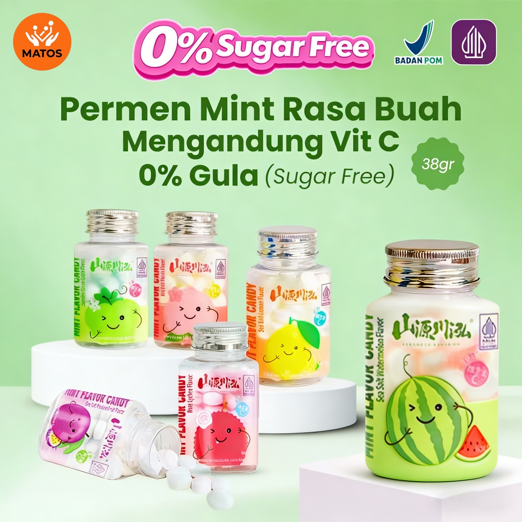 Jual Permen Mint Bebas Gula Botol Lucu 38gr HALAL BPOM Bikin Nafas ...