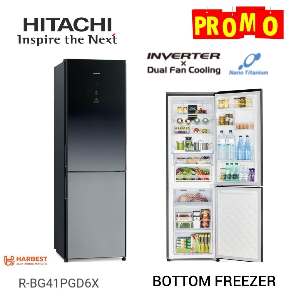 Jual Limited Stock! HITACHI R-BG41PGD6X-XGR KULKAS 2 PINTU BOOTOM ...