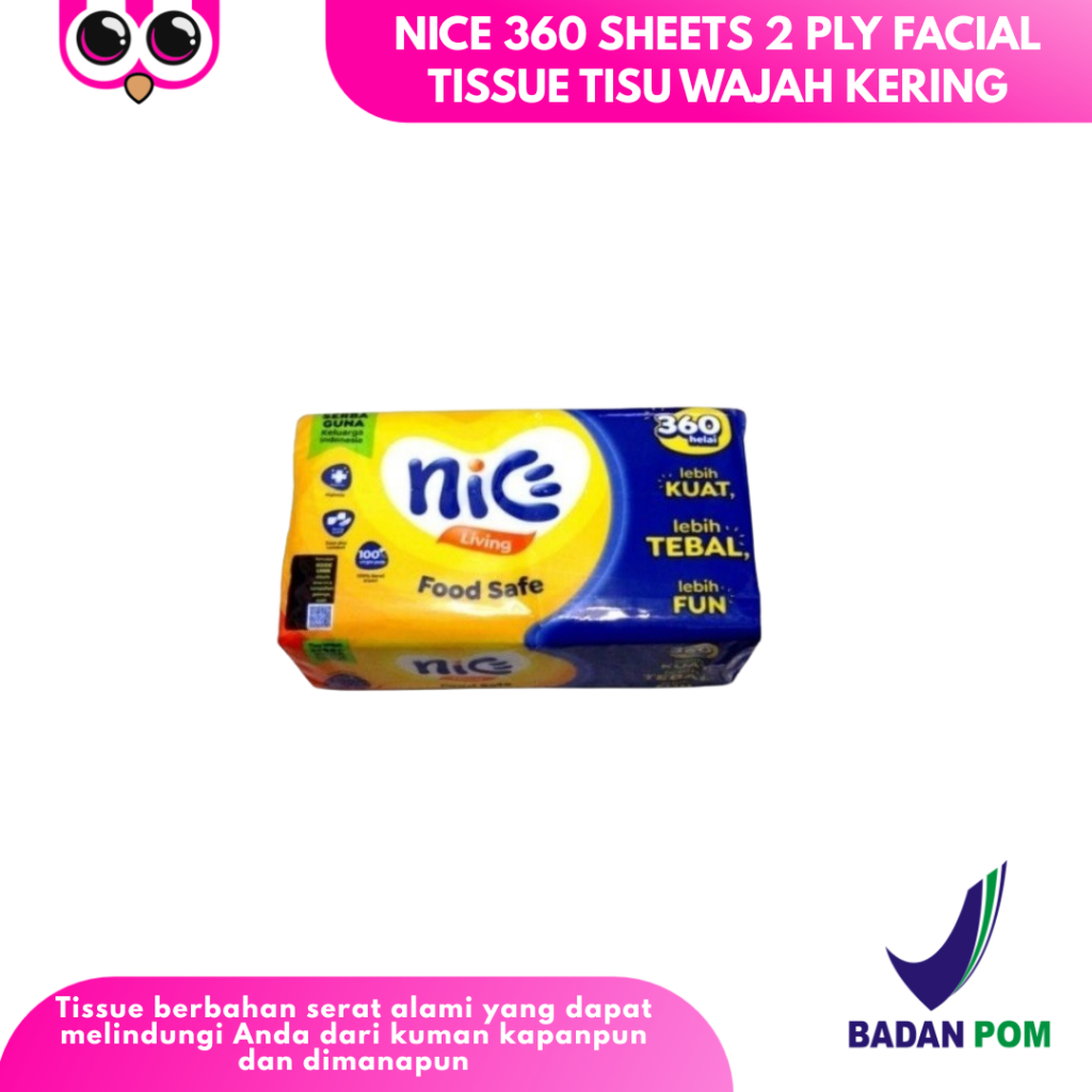 Jual Nice 360 Sheets 2 Ply Facial Tissue Tisu Wajah Kering | Shopee ...