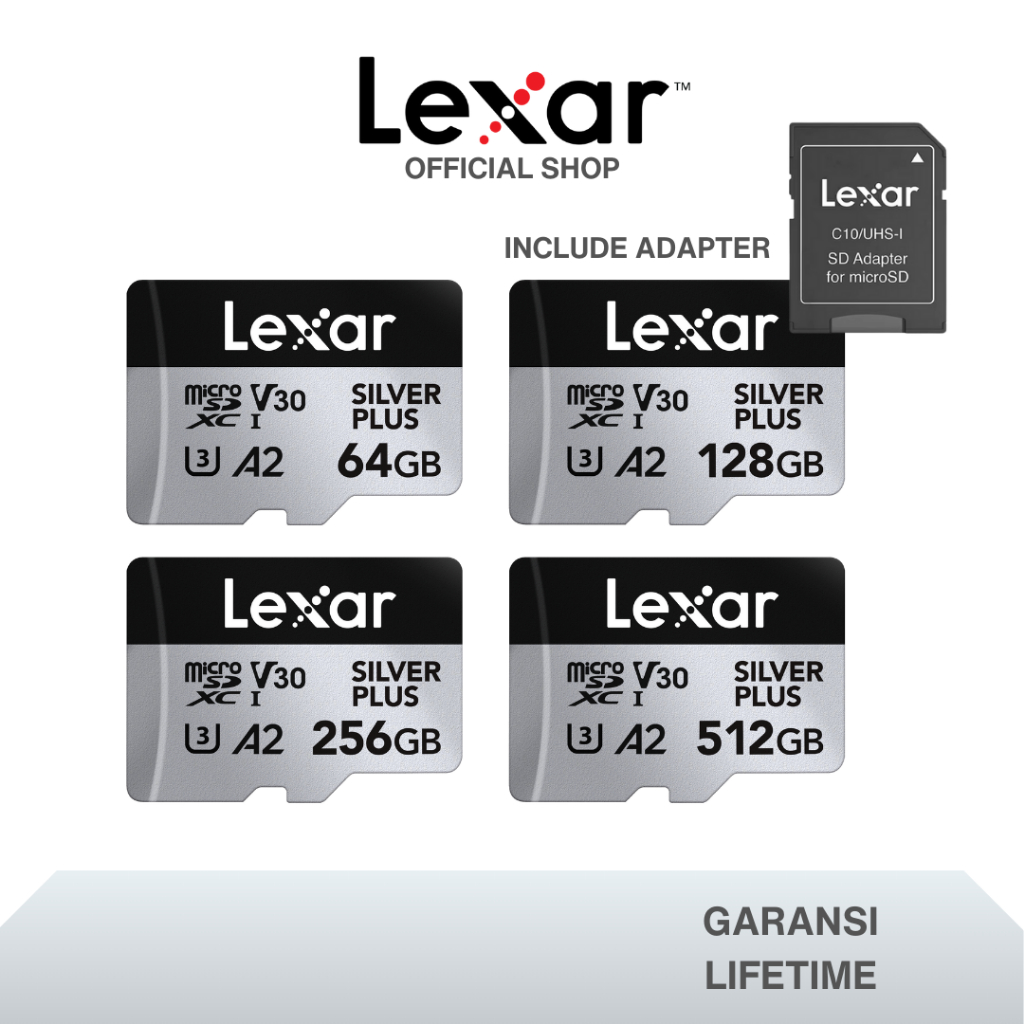 Jual Lexar Microsd Professional Silver Plus UHS-I Up to 205MB/s - 64GB ...