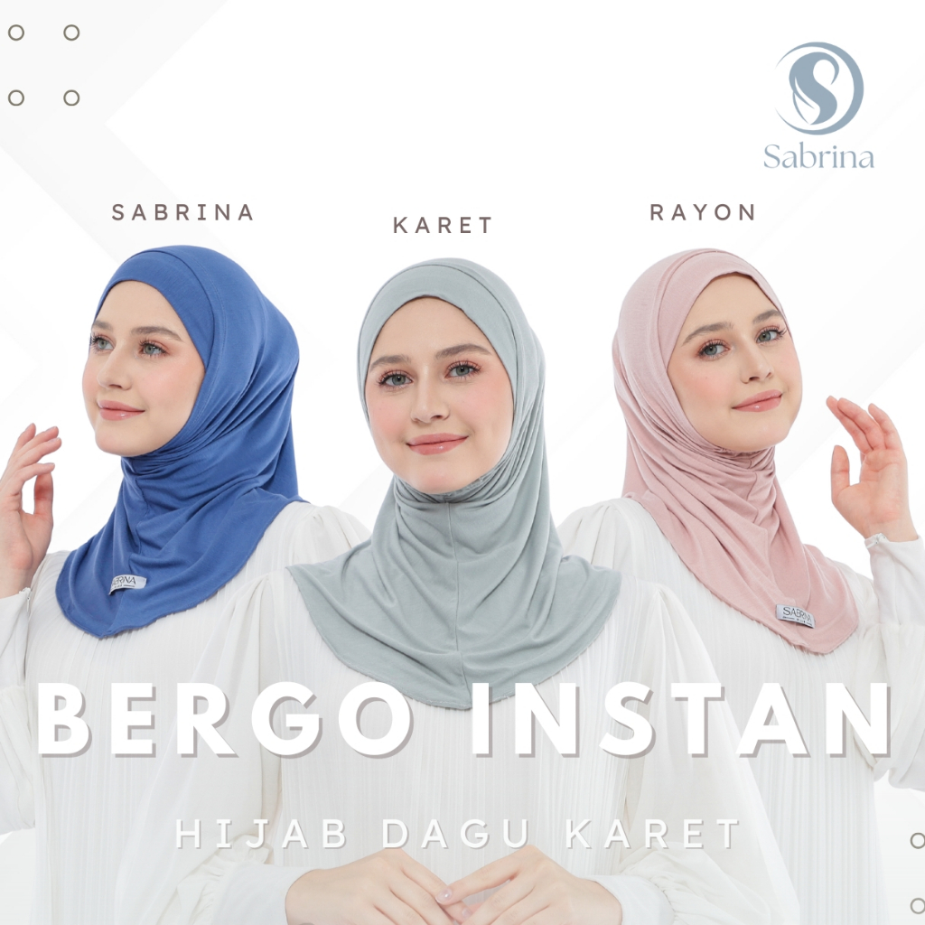SABRINA - Bergo Hijab Sport Dagu Karet Tencel Lentur Stretchy