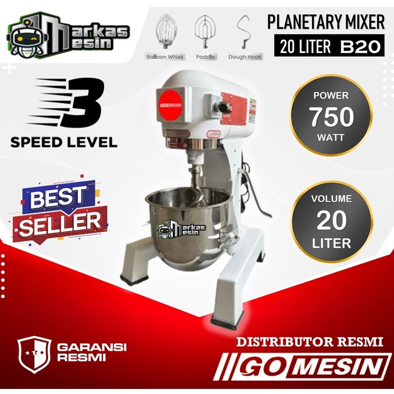 Jual Planetary Dough Mixer 20 Liter GOMESIN GM-B20 Mesin Pengaduk ...