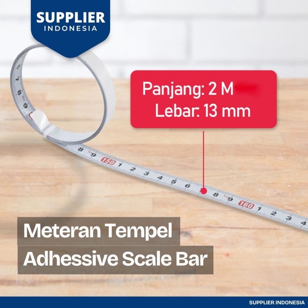 Jual Meteran Tempel Panjang 2 Meter Adhessive Scale Bar Steel Ruler ...