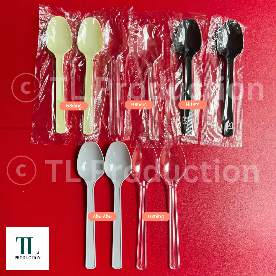 Jual 100pcs Sendok Makan WRAPPING dan NON WRAPPING Sendok Makan Plastik ...