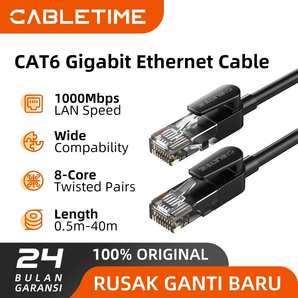 Jual Kabel LAN RJ45 Cat 6 35M Gigabit Ethernet UTP Cable 1000Mbps ...