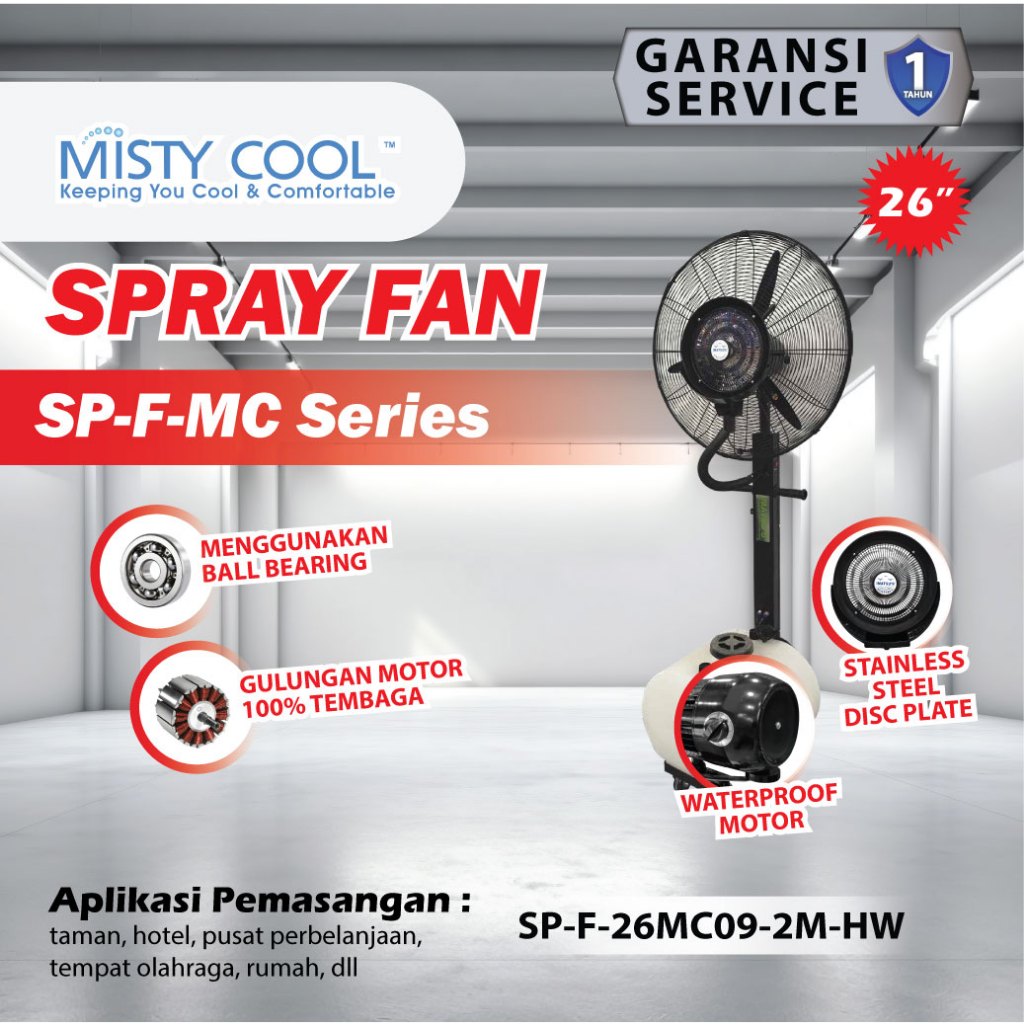 Jual MISTY COOL Spray Fan 26 Inch Kipas Angin Tornado Embun Misty Fan ...