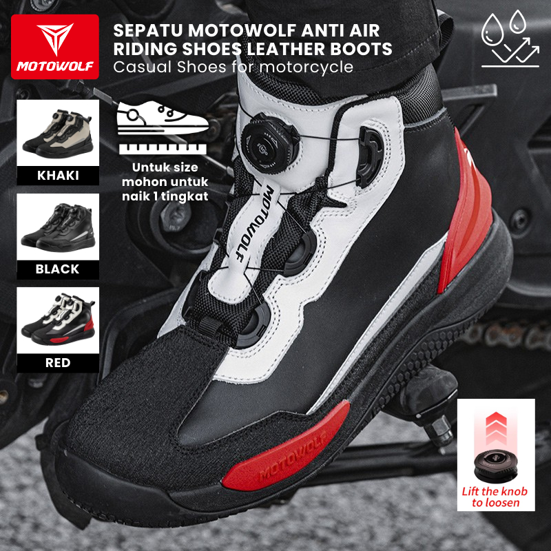 Jual Motowolf Sepatu Motor Touring Waterproof Boots Sunmori High ...